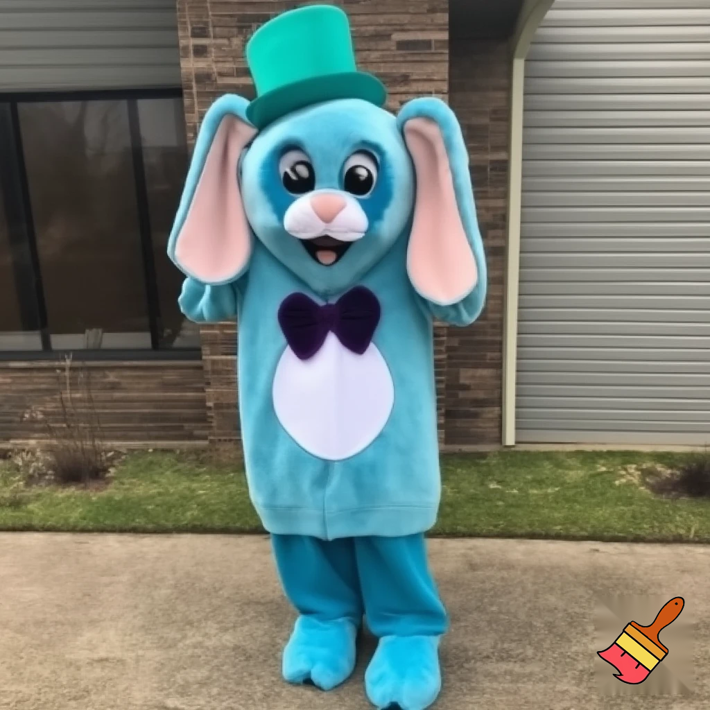 Easter bunny castle mascot top hat costume Easter bunny ears