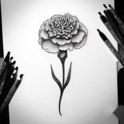 create a tattoo design sketch of carnation