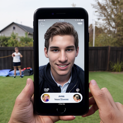 Goretzka play game on apple phone and Vanessa play game on apple phone at the backyard 