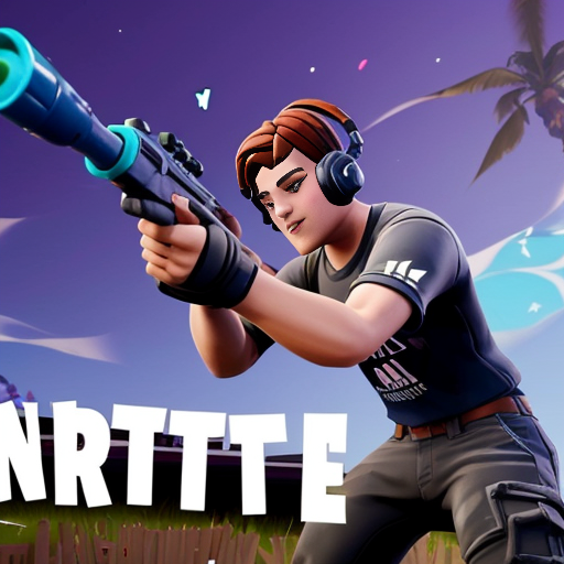 a kid fighting with fortnite guns and then one gets 200 pumped