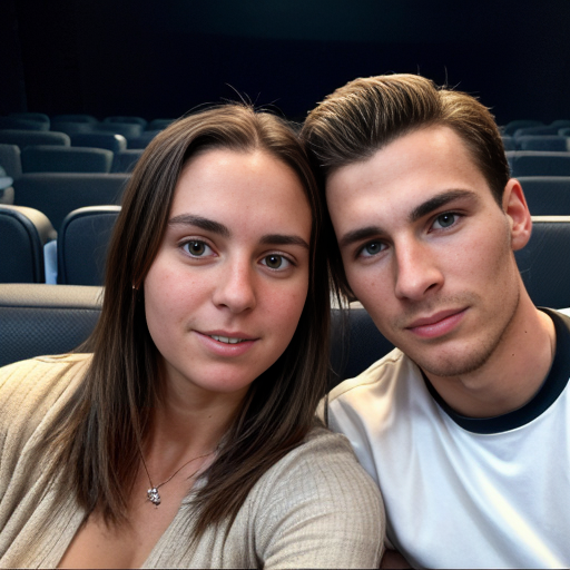 Goretzka and Vanessa at the movie 