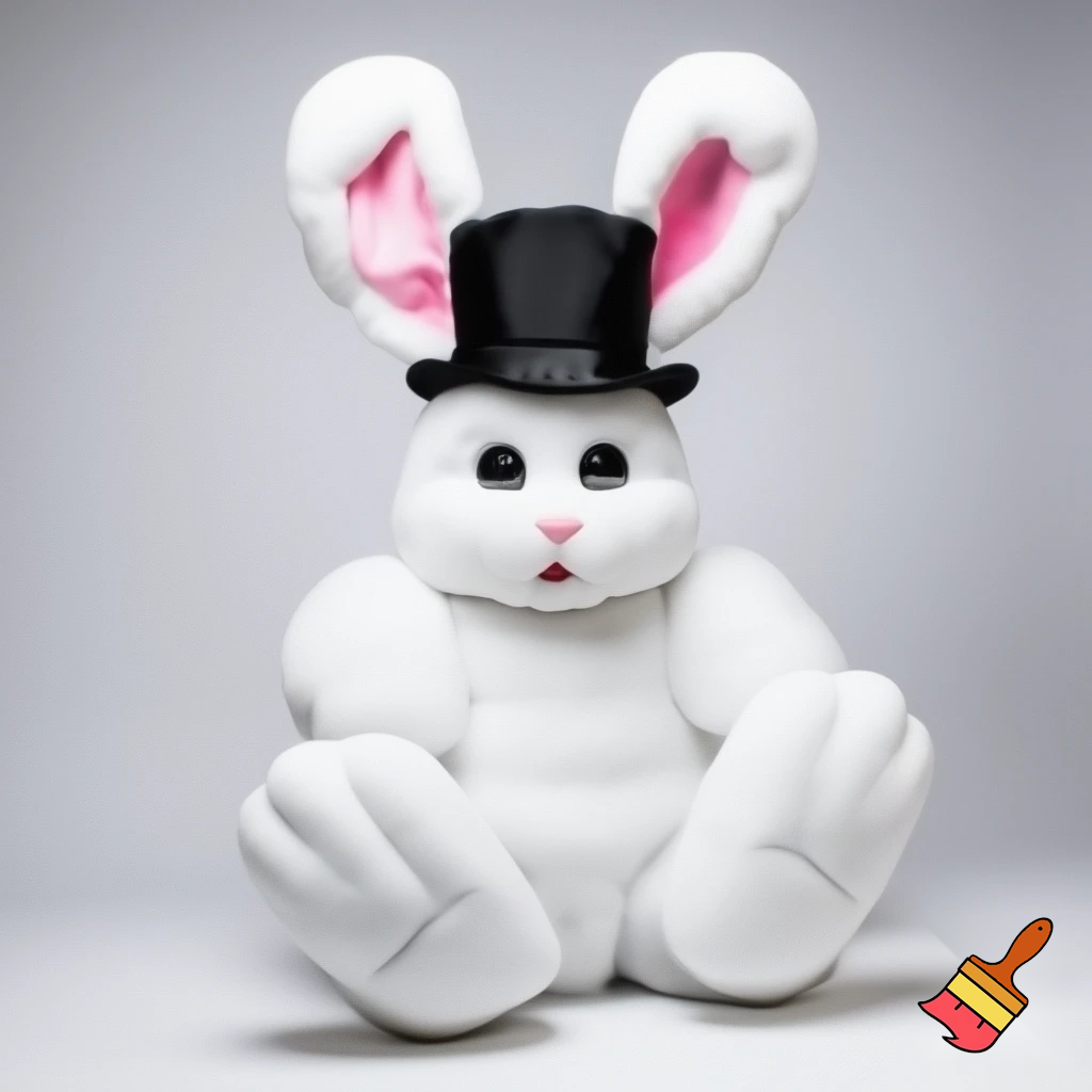 Easter bunny mascot costume top hat mascot costume white