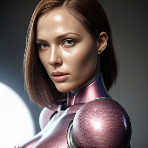 realistic robot woman to latex skin 