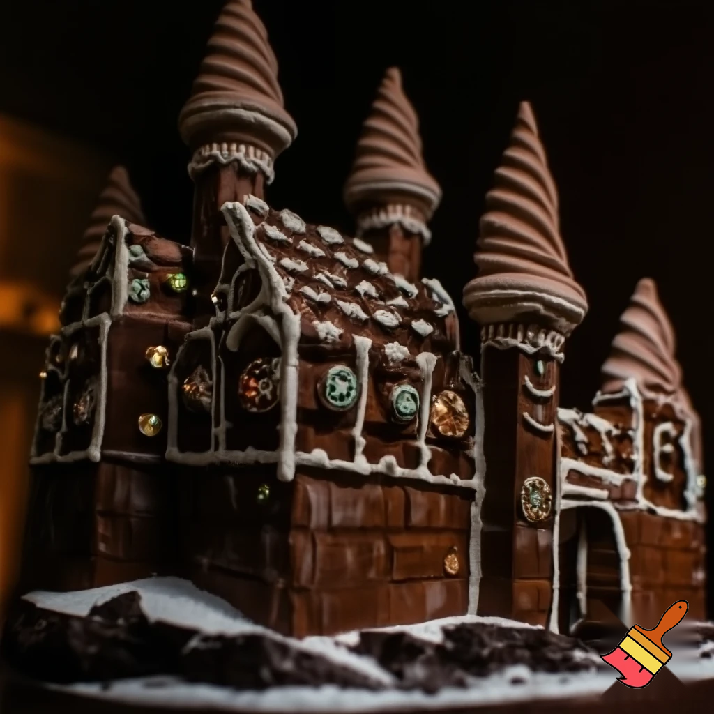 Chocolate gingerbread house castle