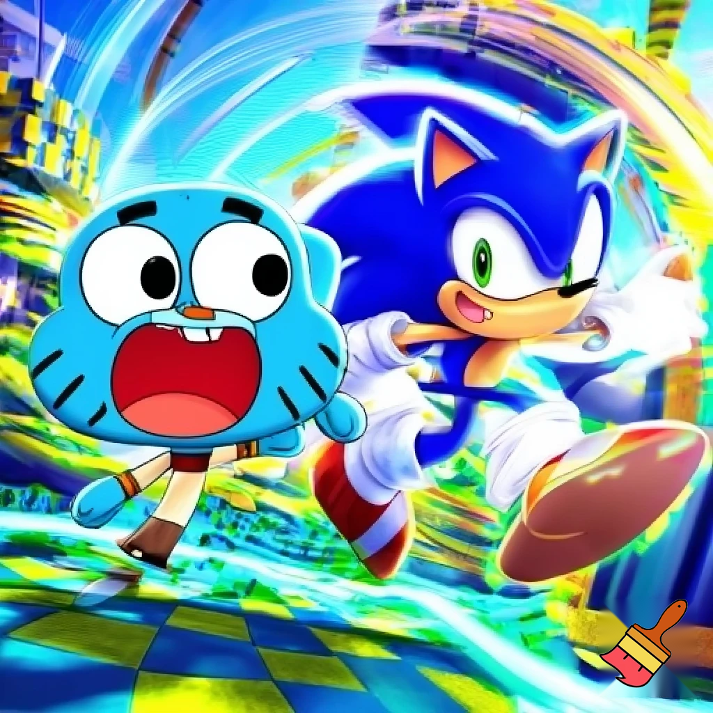 Gumball Watterson meets sonic