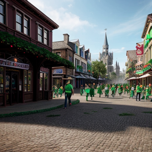 st patrick's day town square and street