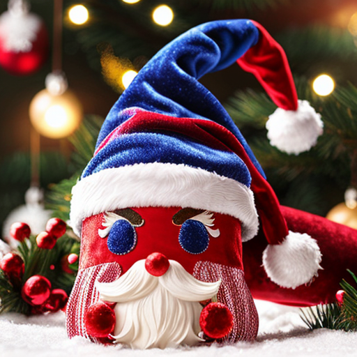 Fabric and velvet Christmas wizard hat Christmas hat Santa Claus hat