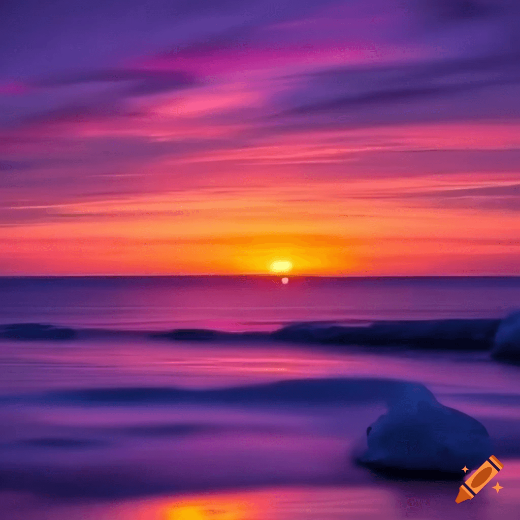 craion ai_125828_award_winning_photograph__A_sunset_over_the_ocean__the_sky_a_brilliant_canvas_of_orange__pink__and.png