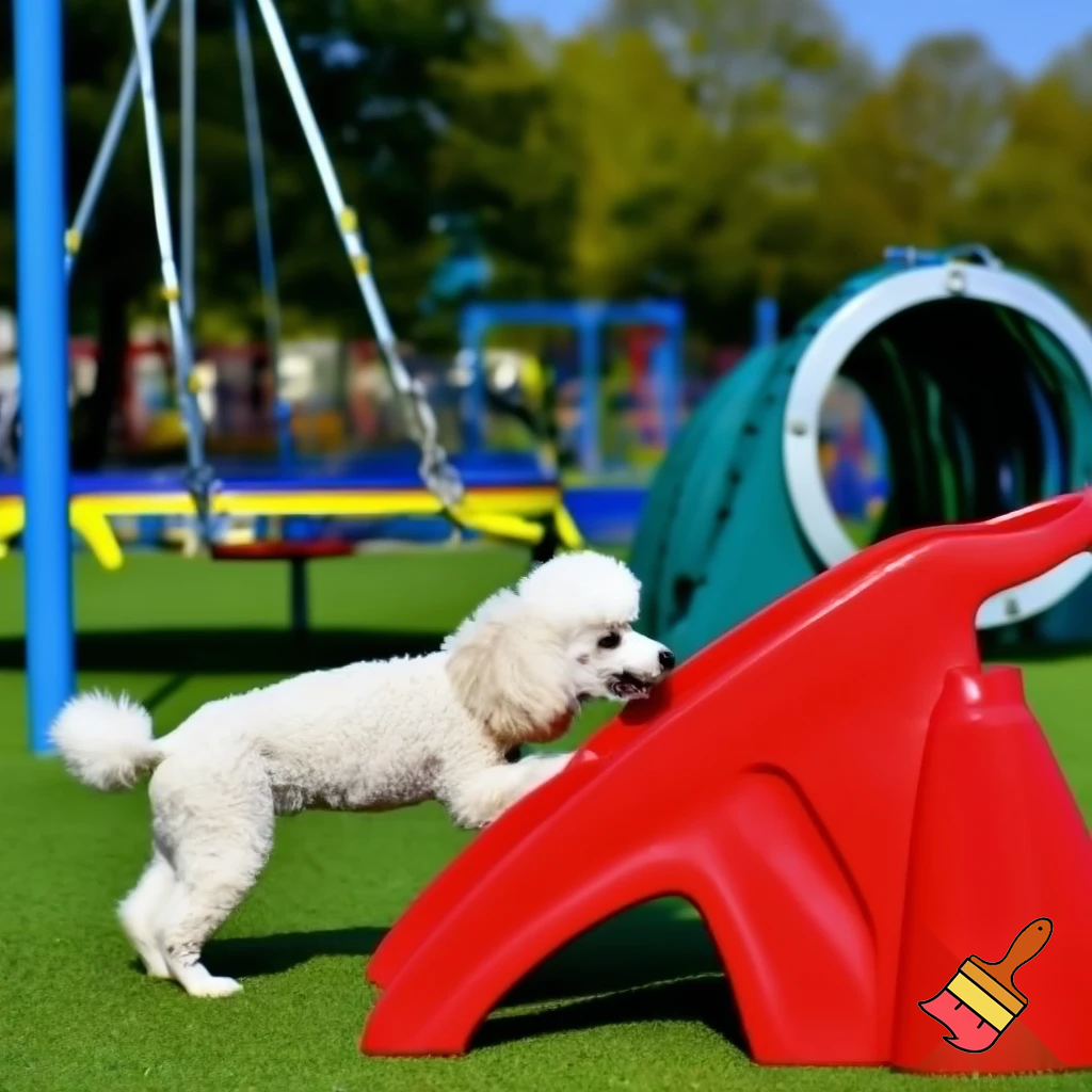 Was a kid buying a youngest dog named that was a poodle named Molly Molly was playing at a park with slides that were made from plastic and she can fly on there were small for her the swings were big for her the trampoline with small for her and the tunnel they had was big for her