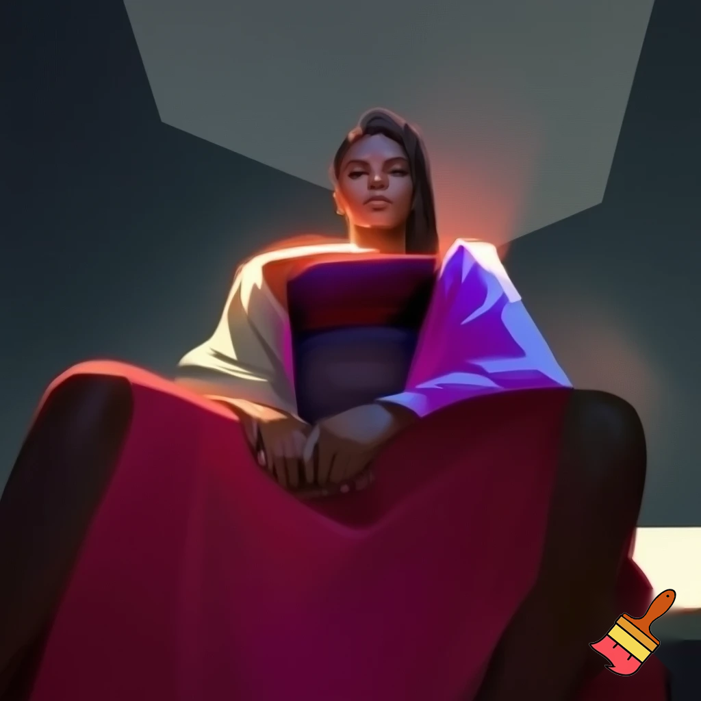 a woman facing forward sitting with her legs spread