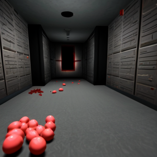 disturbing, death hunt roblox incident. Dark place, red hue. flesh eggs scattered in the flat grey baseplate. Disconnection error at the top
