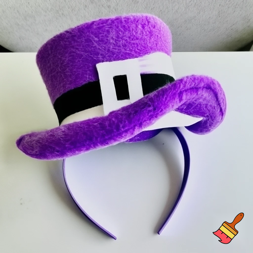 Easter top hat headband, purple and white easter top hat