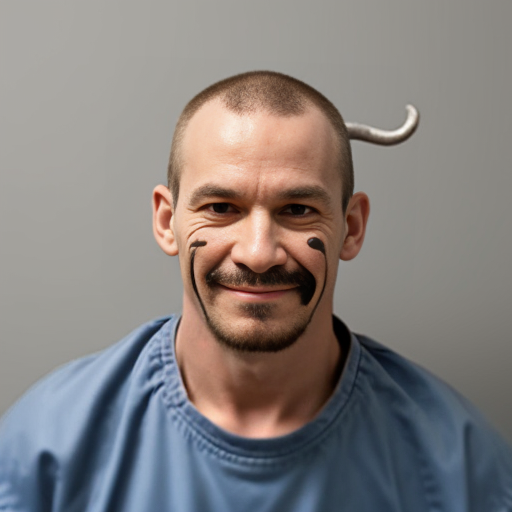 evil rat, mugshot smirking , super strong criminal