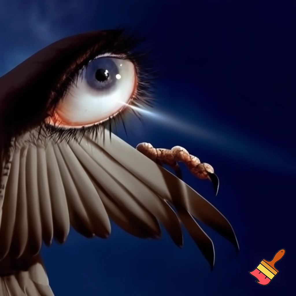 kanat göz ve ayağın olduğu bir görsel