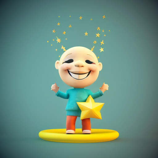 A cheerful smiling question mark character, cartoon style, bright yellow color,  colorful whimsical background with floating stars and sparkles, joyful atmosphere, 3d render style, high detail, cute and inviting.