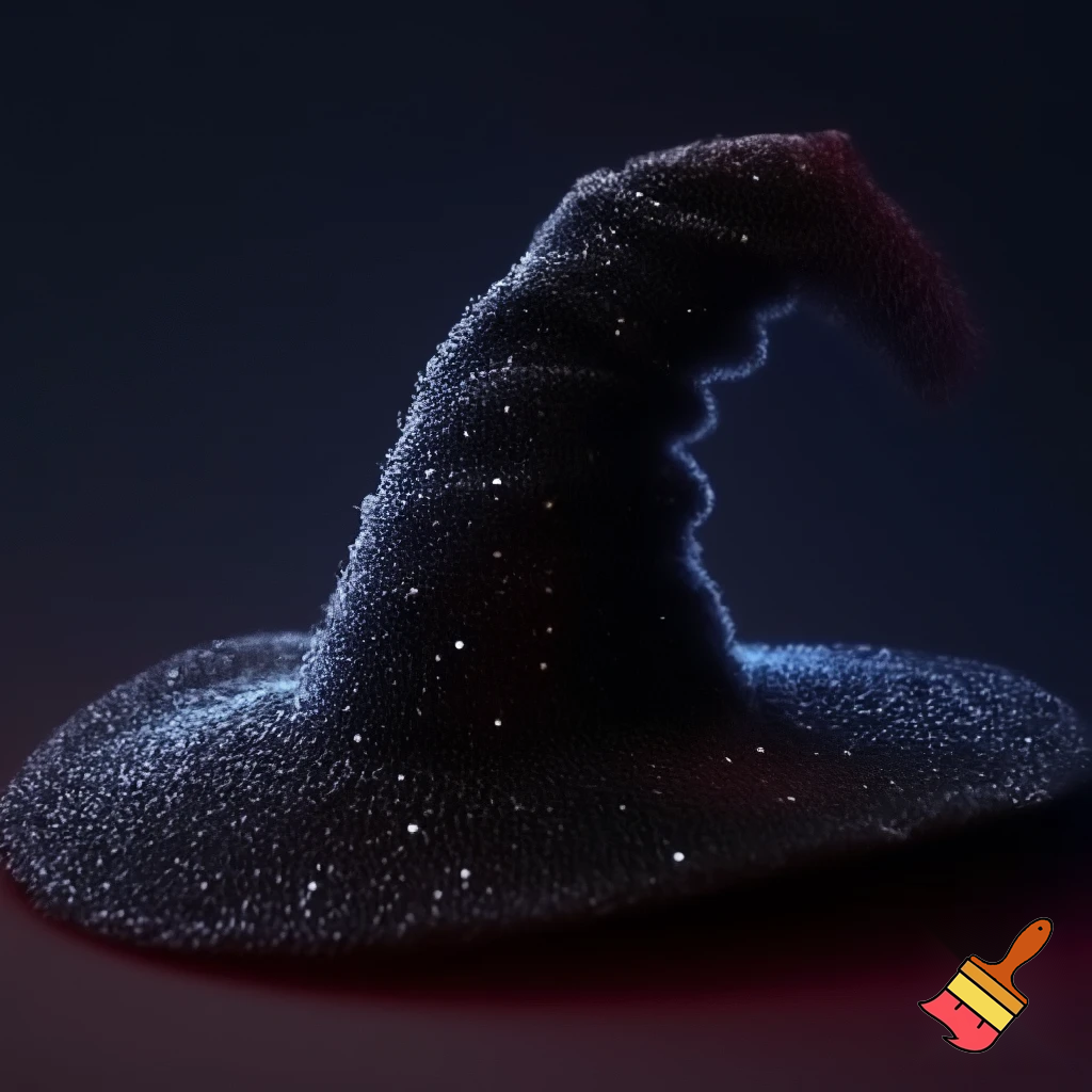 Velvet witches hat, witches hat, dark velvet witches hat and black glitter