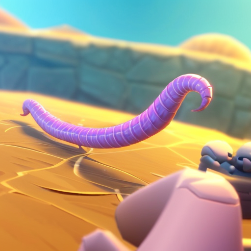 Draw a worm from worms 3d videogame
