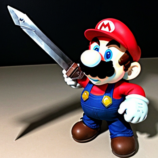 Mario with the master sword  from the legend of zelda