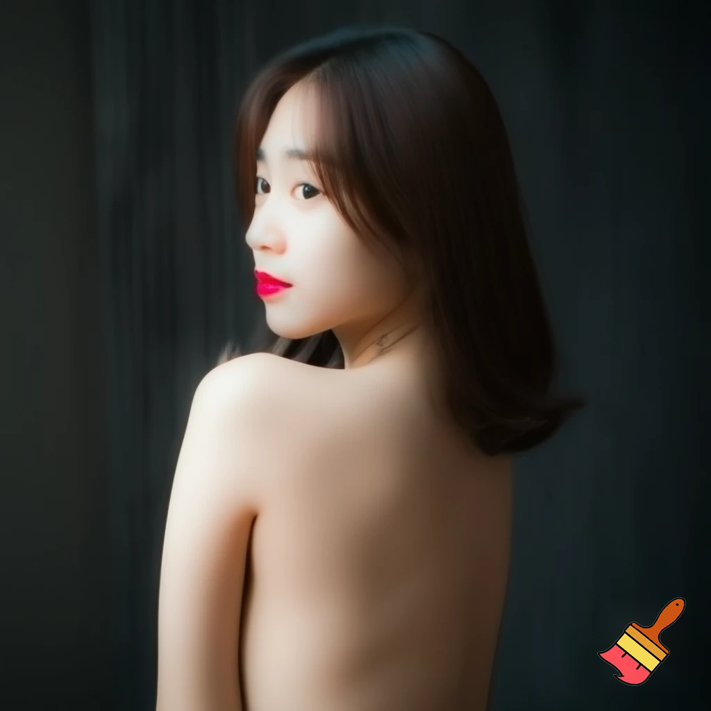 Korean hot naked girl from back Fac towards me
