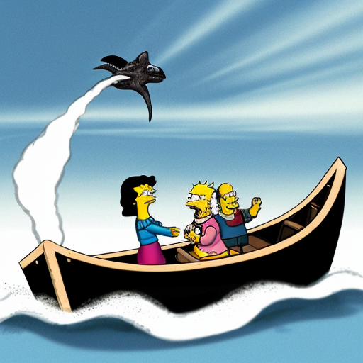 when white friendly Plesiosaurus find the boat and she gift a note to lisa simpsons when the Springfield peoples (in boat) following Plesiosaurus when they met her friend which is black Brachauchenius but then Brachauchenius just trick the Plesiosaurus and now Brachauchenius attacking the boat and she ate 20% of peoples and then Brachauchenius hit the boat overboard and then bart simpsons flying up and falling and Brachauchenius open her jaw and she ate bart. when bart have turn into a ghost while still inside Brachauchenius's jaws and he thinks he is dead and he flys up and he seeing the Springfield peoples are about to be eaten alive by Brachauchenius when Plesiosaurus saving homer, marge, lisa and maggie from Brachauchenius