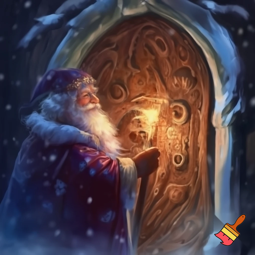 Magician, secret door Santa Claus, Santa Claus door