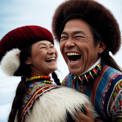 sami people and native amaricans having a laugh togheter
