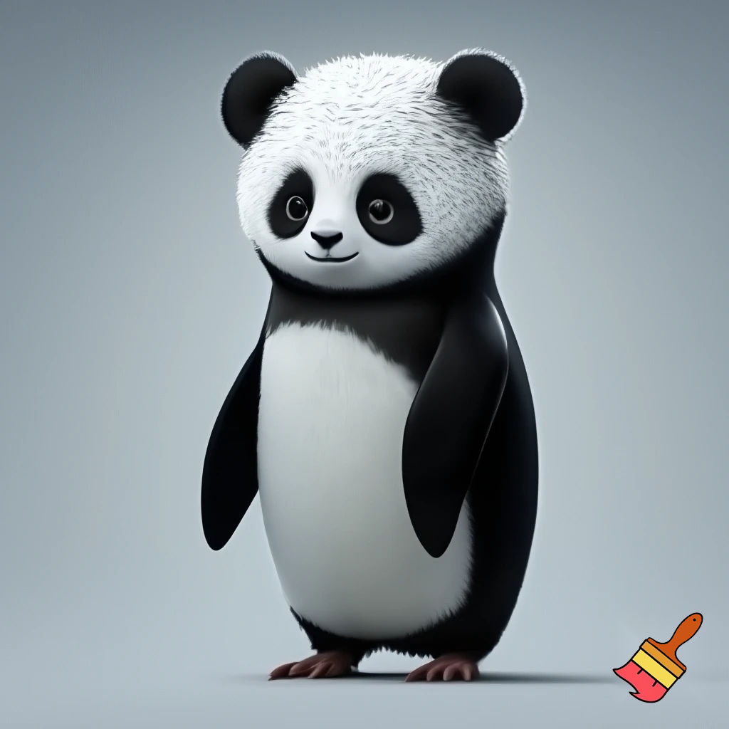 penguin with a panda head