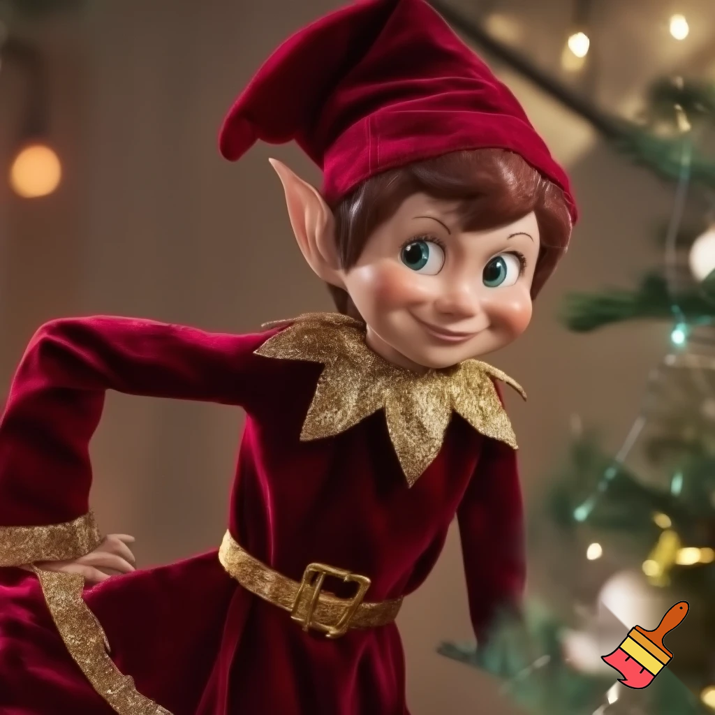 Special costume velvet Christmas outfit elf on the shelf