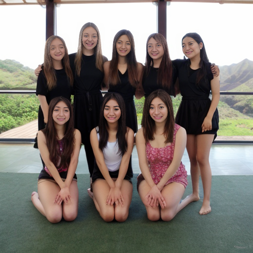 4 people all girls 2 brown 1korean 1 welsh all 13/12 mariya maahi hanah sara