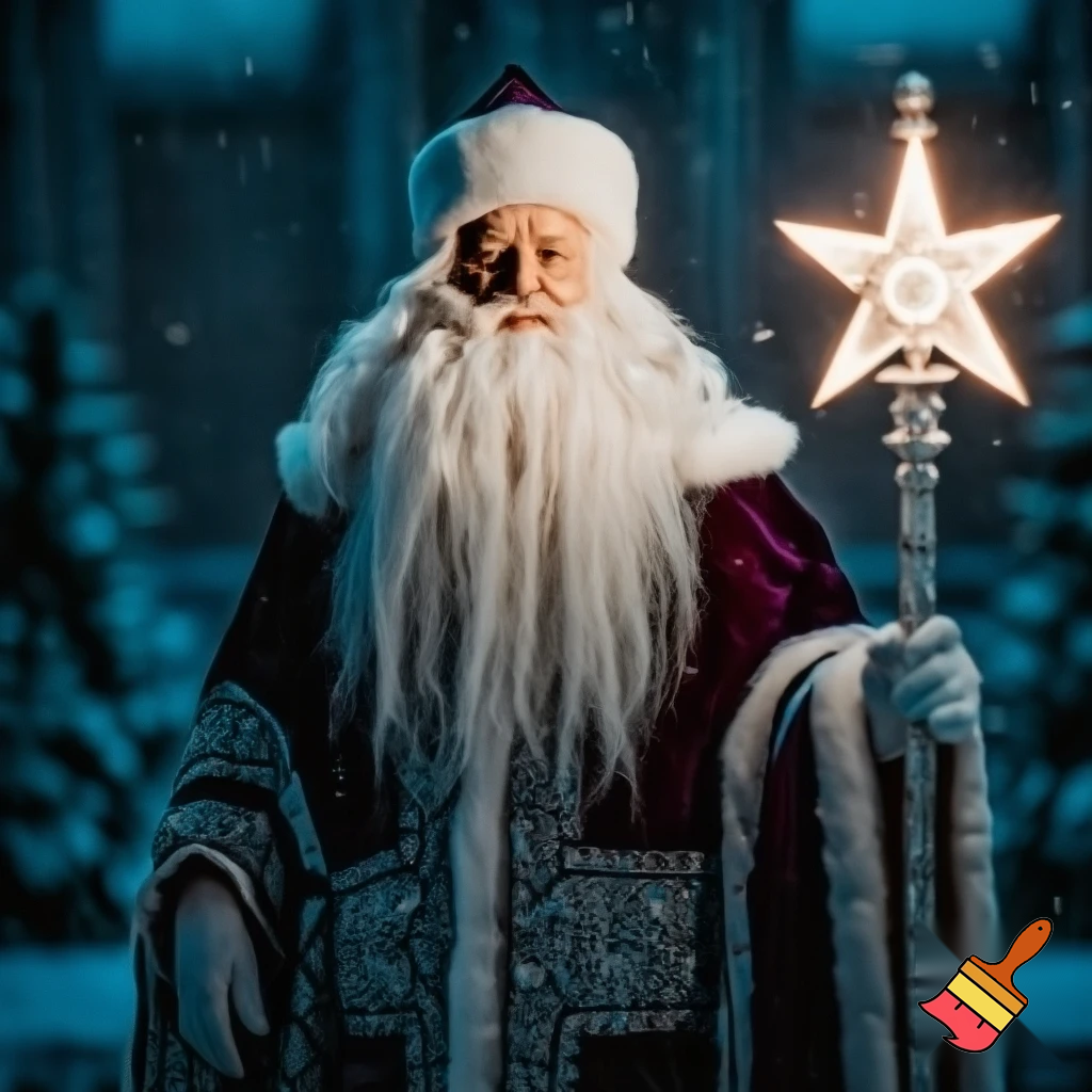 Russian Santa Claus magic one staff walking stick with a star real Santa Claus, Santa Claus the real person