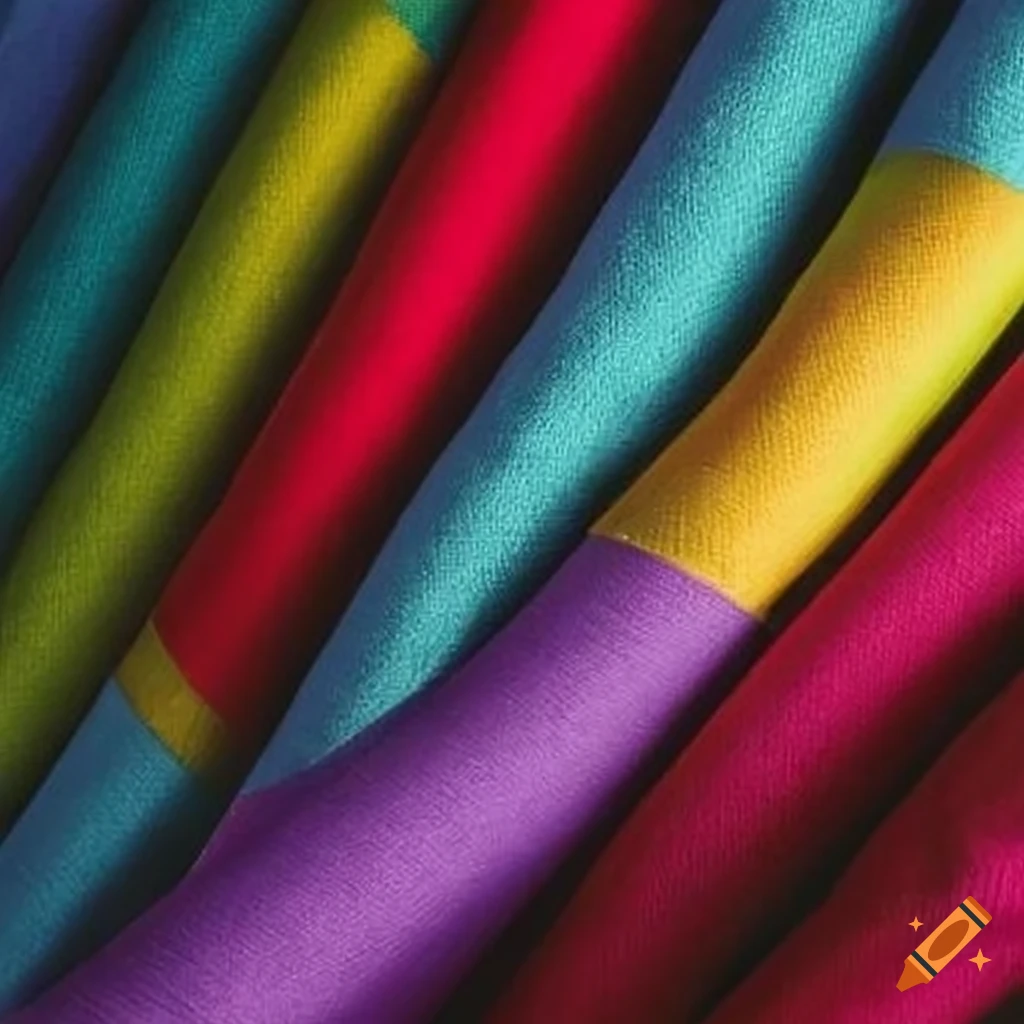 rolls of brightly colored fabric