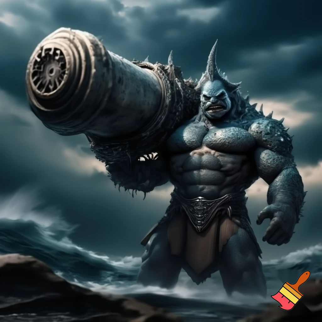King shark prince nanaue using a heavy artillery 