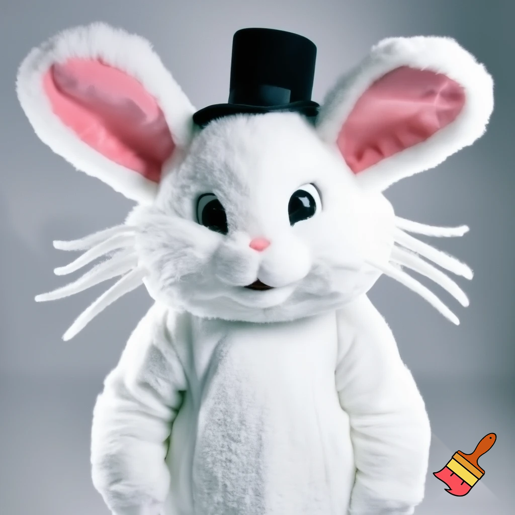 Easter bunny mascot costume top hat mascot costume magic whiskers
