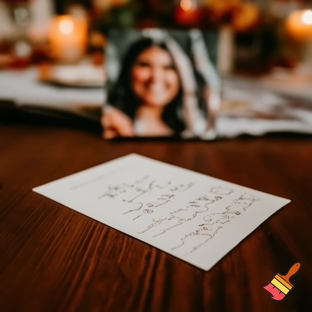 Thanks giving thank you note with picture of the celebrant in the background or video
