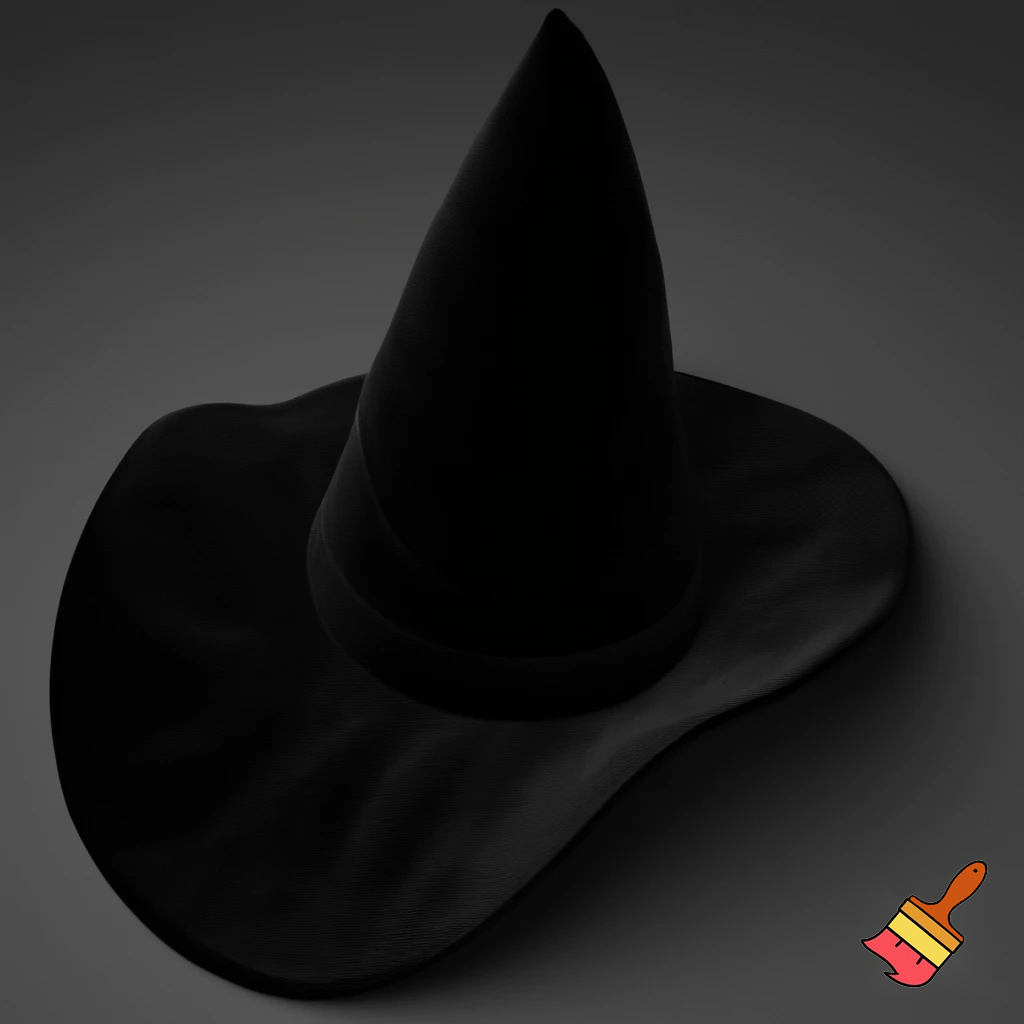 Black witches hat velvet
