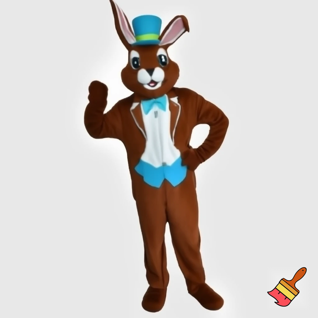 Easter bunny mascot top hat costume