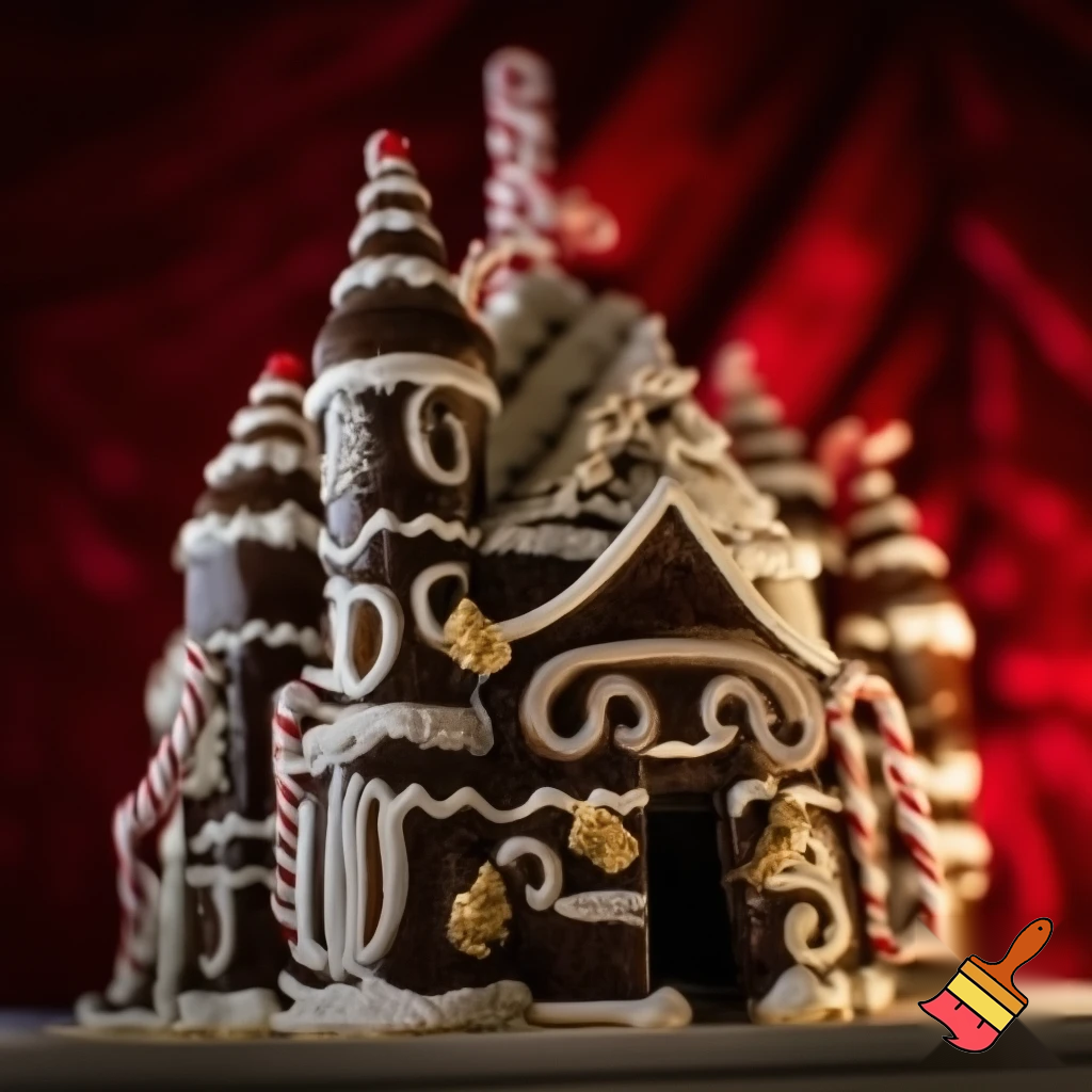 A gingerbread house castle chocolate