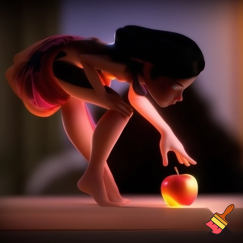 a woman bending over to pick up an apple make her butt bigger
