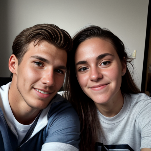 Goretzka and Vanessa at they having free time at the house 
