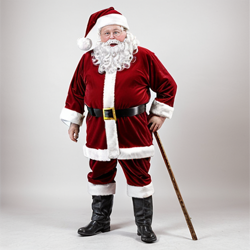 Russia, Santa Claus walking sticks star real Santa Claus people a real pitbull