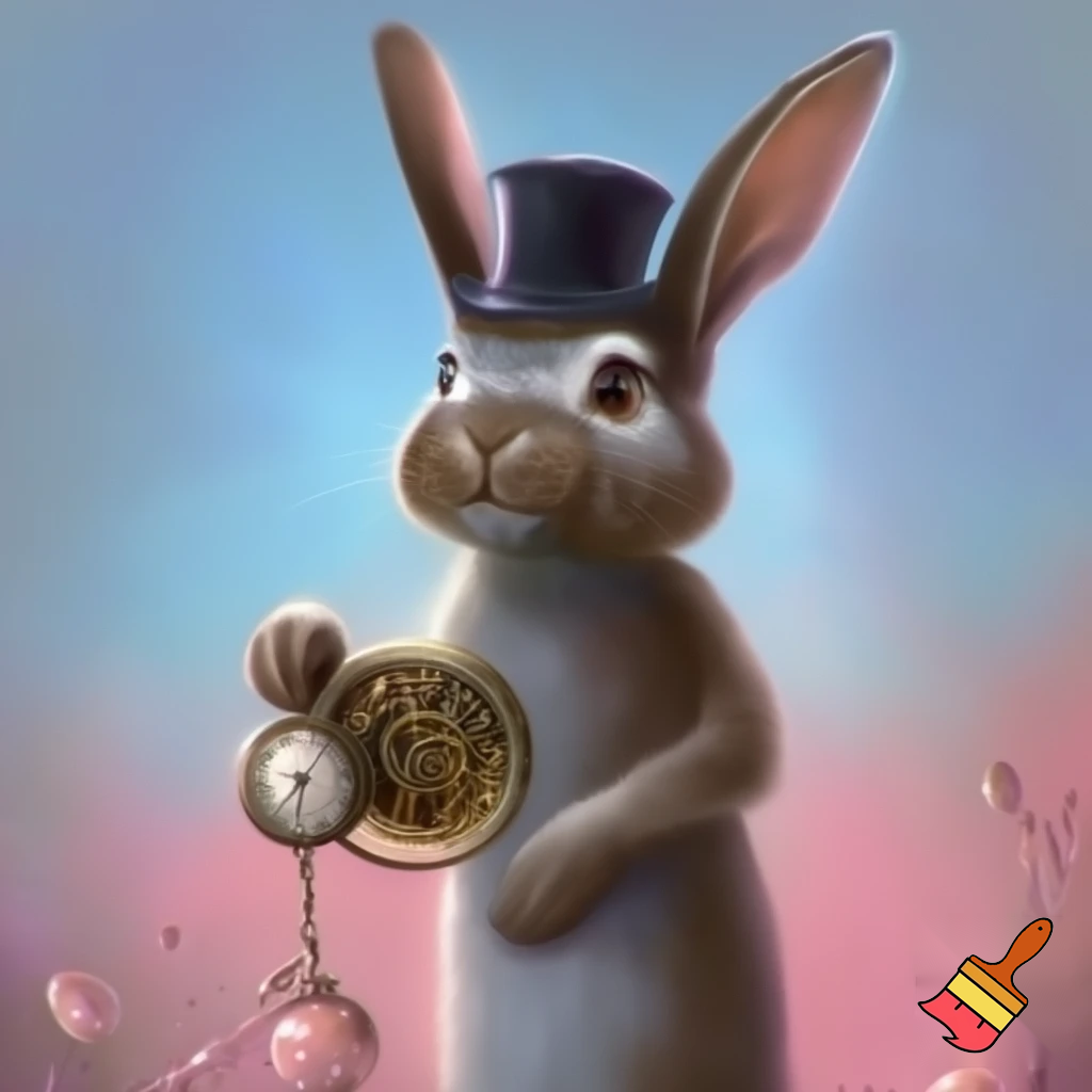 Open watch top hat Easter bunny ears
