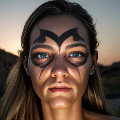 Woman's face illuminated by firelight