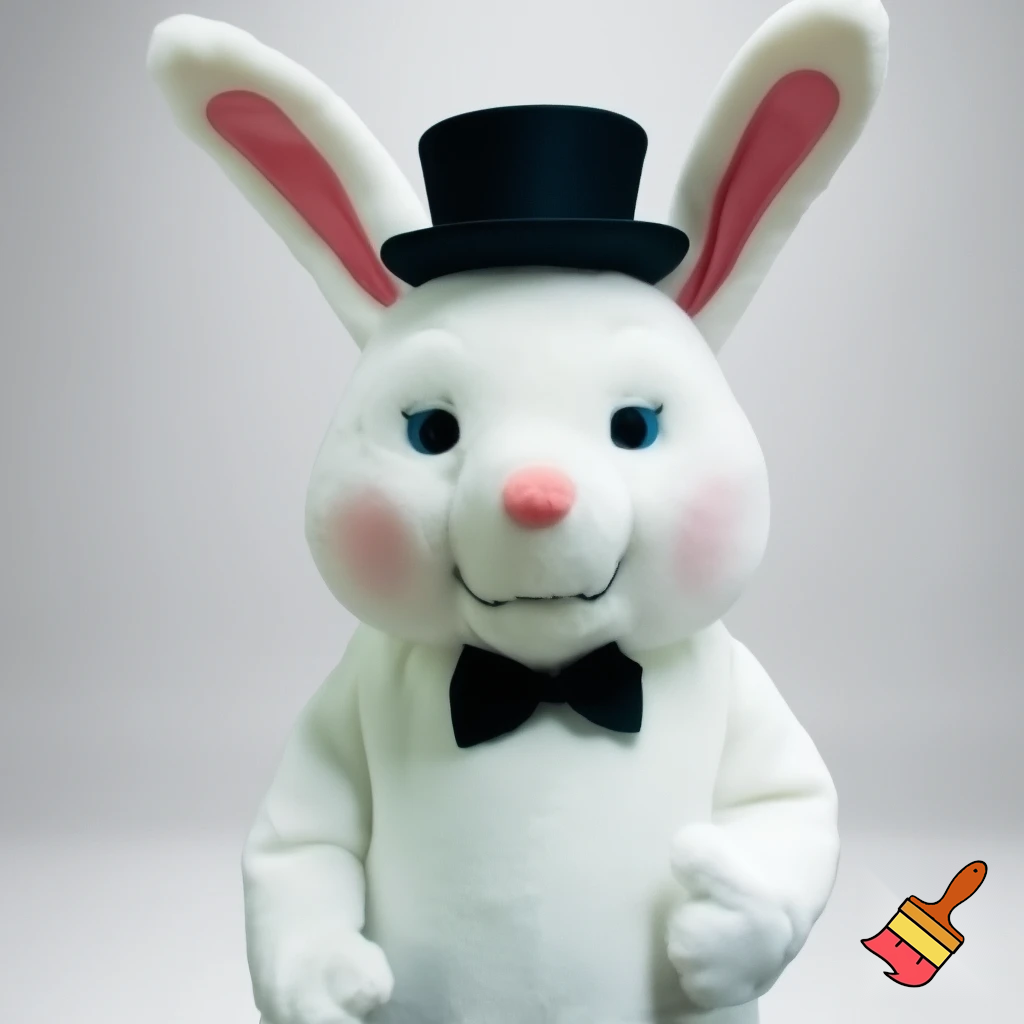 Easter bunny mascot costume top hat mascot costume