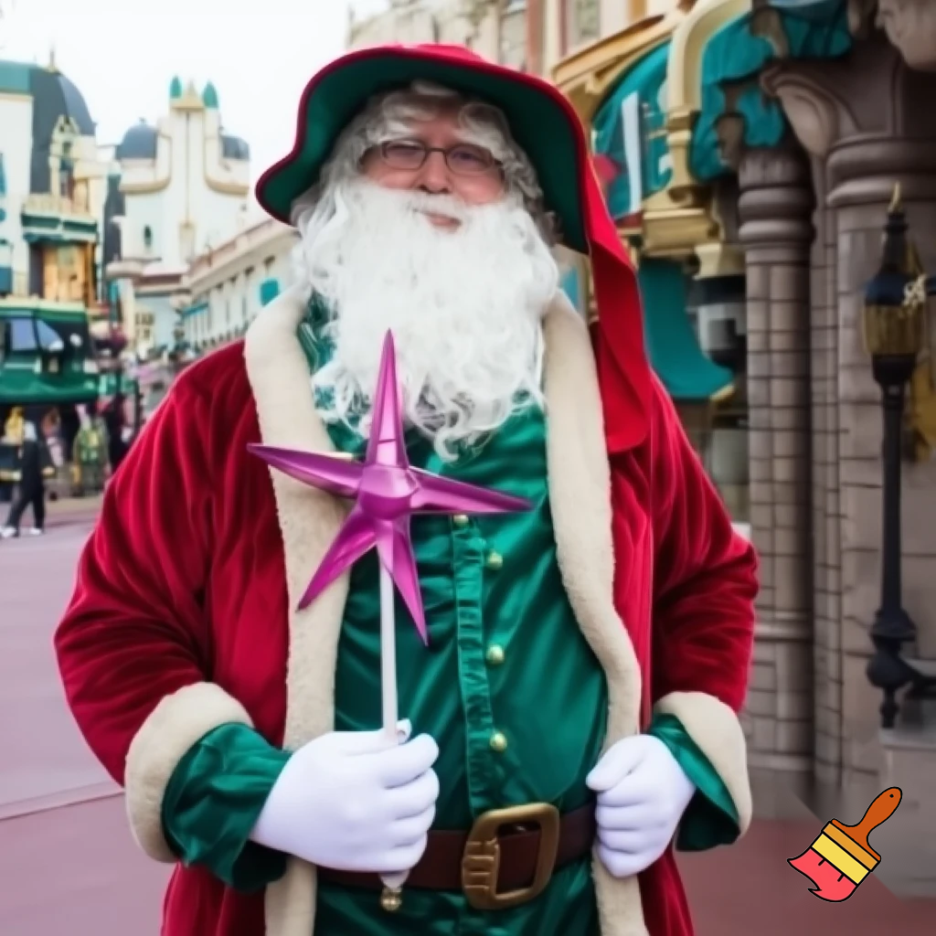Santa Claus Pennwell Disney🇫🇷 wizard Santa Claus Santa Claus real person Disneyland Paris Santa Claus in Paris the wizard💫🏰 a wizard hat Magic Star wand