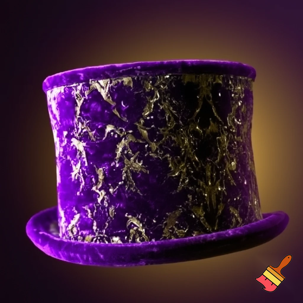Purple and gold top hat velvet glitter gold purple purple and white purple and white