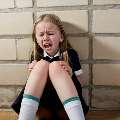 12 letnia dziewczynka z pięknymi blond włosami, zielonymi oczami odrobinę przypominająca księżniczkę roszpunkę ale nie za bardzo i w trochę krótrzych włosach, musi płakać i siedzieć pod ścianą w szkole 