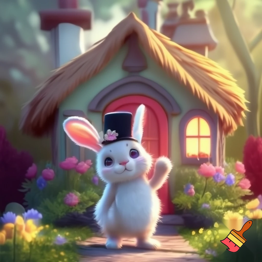 Easter bunny mascot costume top hat Easter bunny’s house