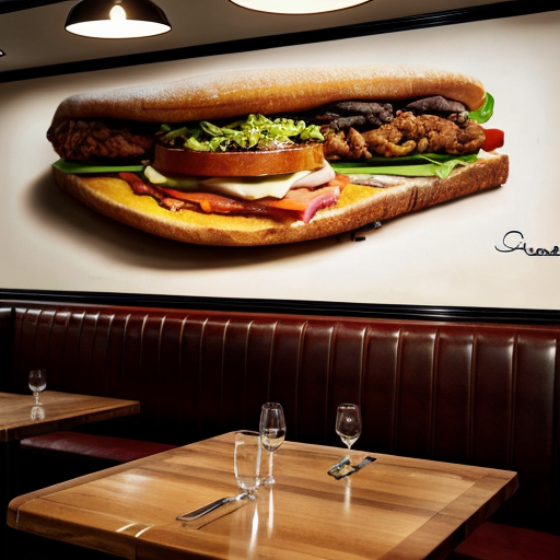 The wall of a cafe or restaurant
