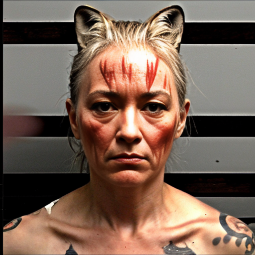 mugshot red fox evil jail scars


