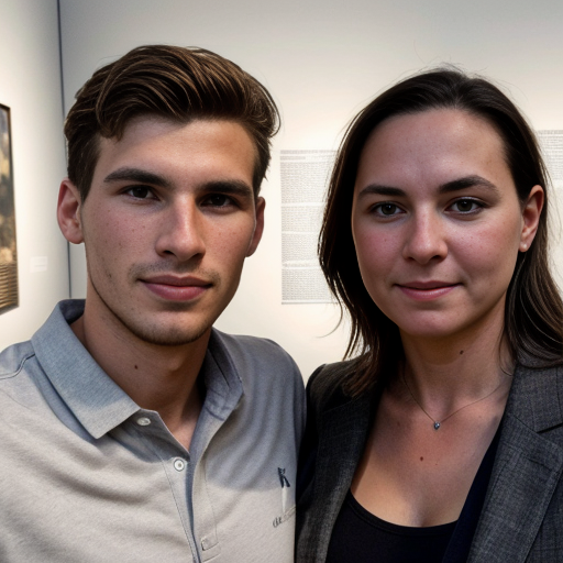 Goretzka and Vanessa at the museum 